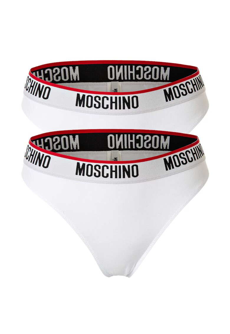 Moschino Underwear Set de chiloti brazilieni - 2 perechi - Alb