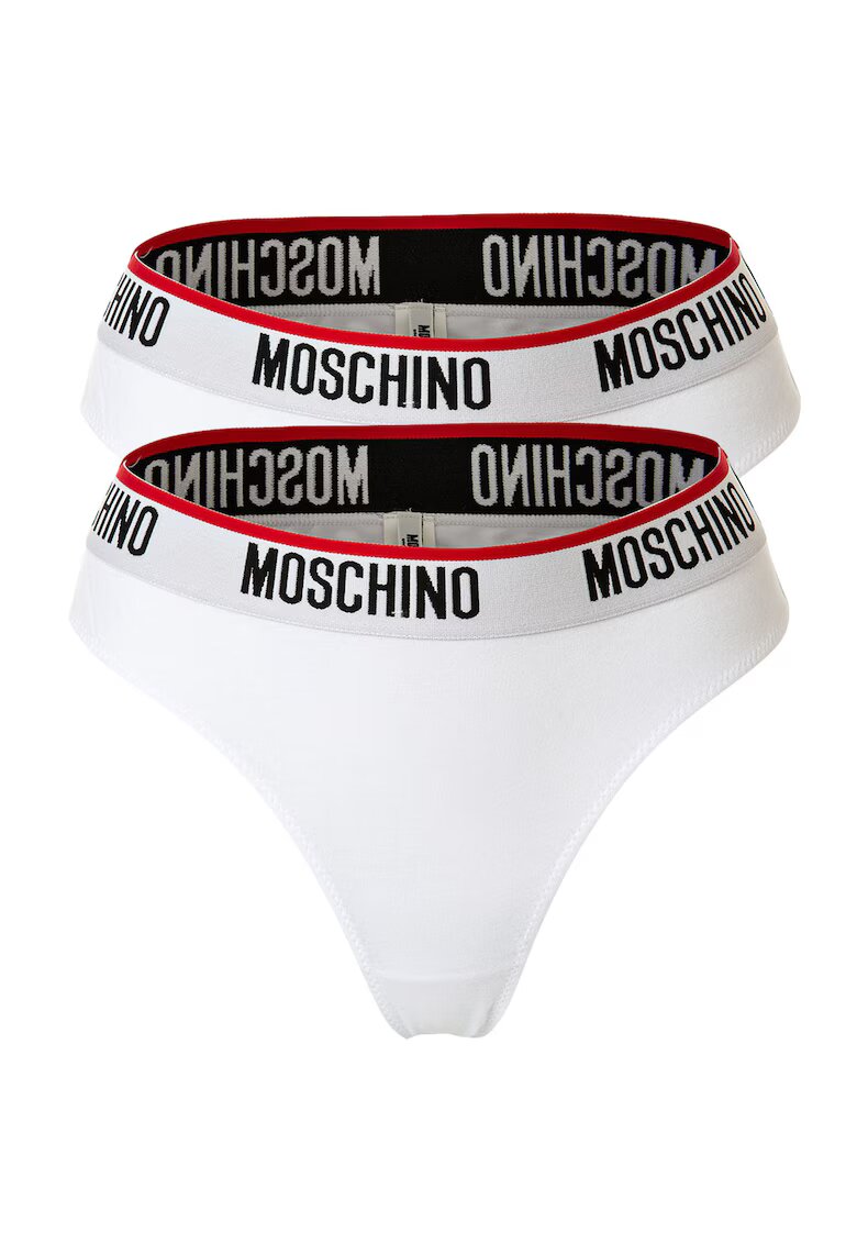 Moschino Underwear Set de chiloti brazilieni din amestec de bumbac - 2 perechi - Alb