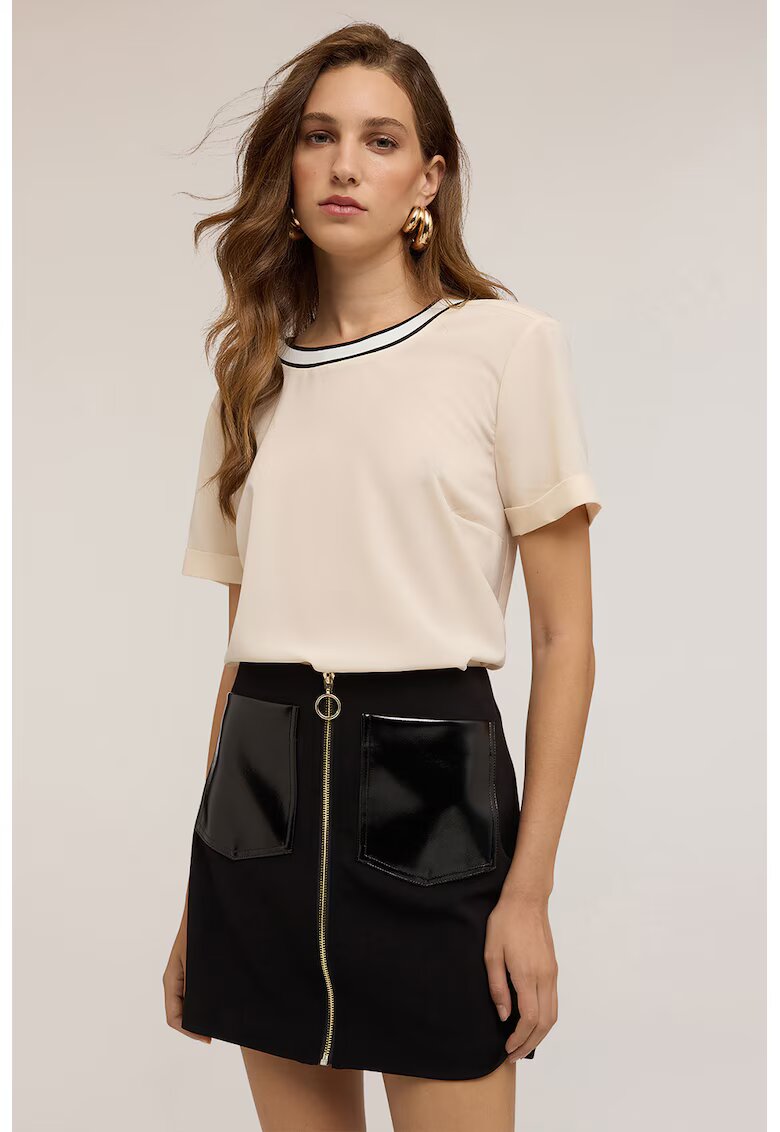 Motivi Bluza cu decolteu rotund - Crem