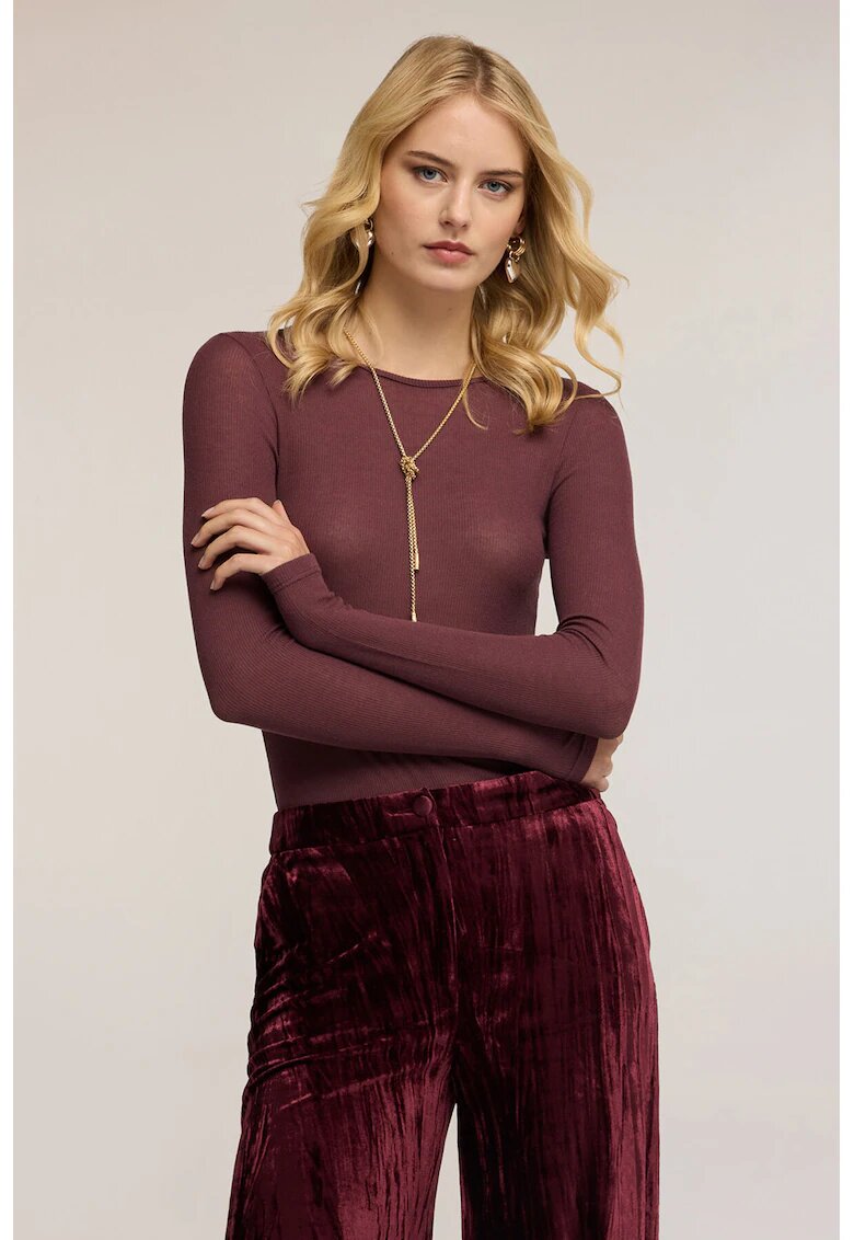 Motivi Bluza slim fit din amestec de modal - Rosu inchis