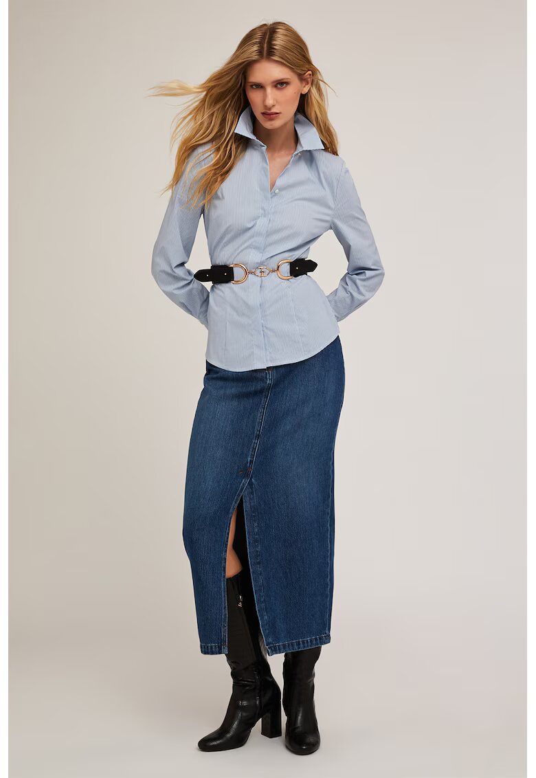 Motivi Camasa din poplin cu model in dungi - Albastru deschis
