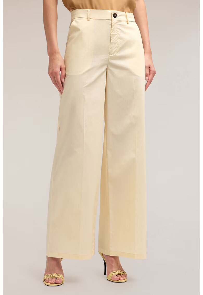 Motivi Pantaloni ampli cu talie inalta - Crem