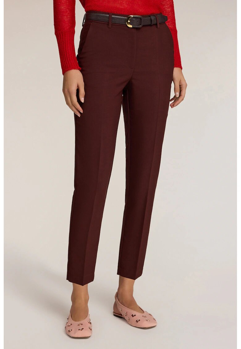 Motivi Pantaloni crop cu talie inalta - Maro