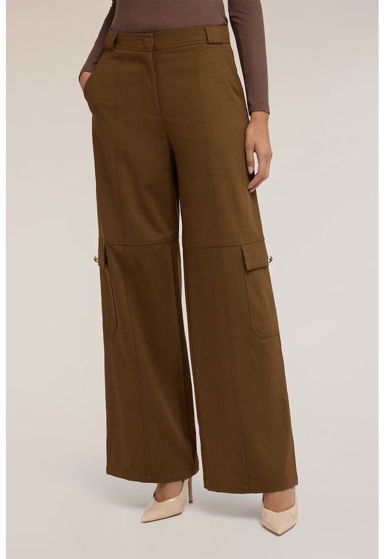 Motivi Pantaloni cu croiala ampla si buzunare - Maro