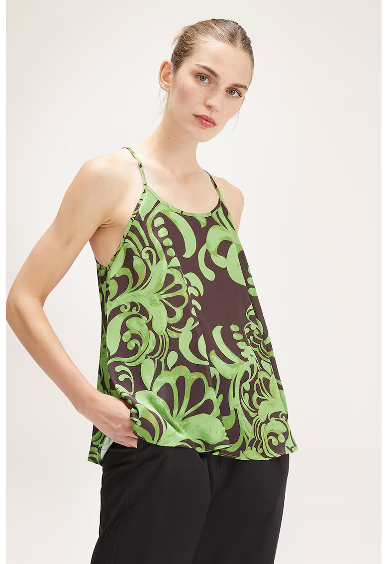 Motivi Top lejer cu model - Verde/Negru