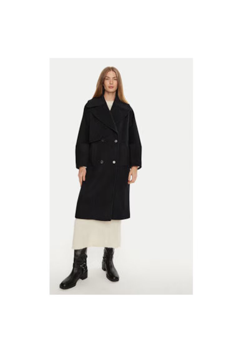 Munthe Palton dama - 304135439 - Lana/Poliester - Albastru - Albastru