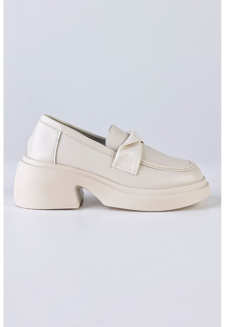 MUSK Pantofi loafer de piele ecologica cu aspect masiv - Crem