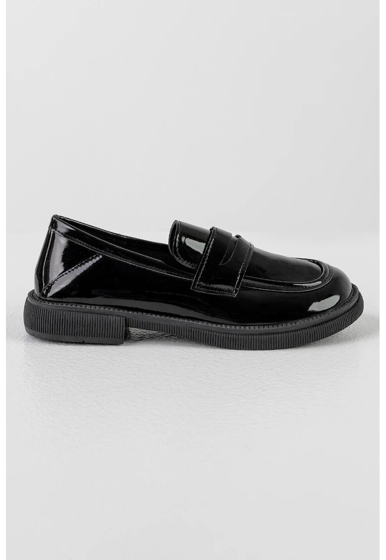 MUSK Pantofi loafer de piele ecologica cu model uni - Negru