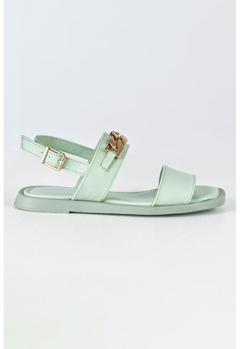 MUSK Sandale slingback din piele - Verde pal