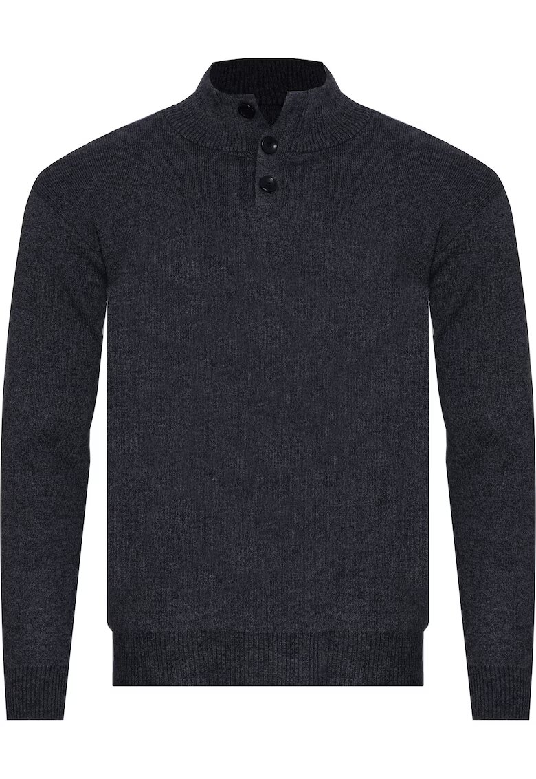 Must Pulover barbati - S8212 - guler scurt - bleumarin - 60% poliester - 35% bumbac - 5% elastan