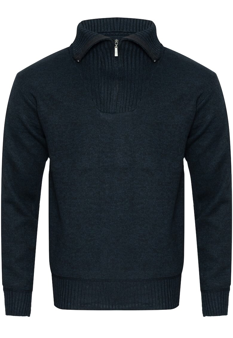Must Pulover barbati - S8619 - guler troyer - bleumarin - 65% poliester - 35% bumbac