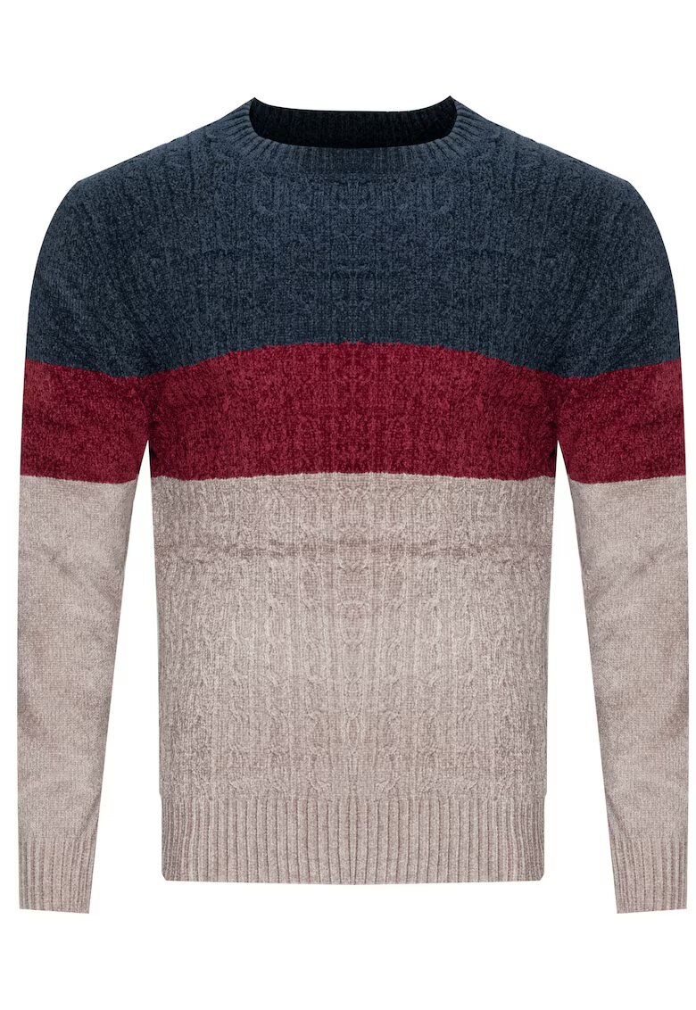 Must Pulover barbati - S8663 - bleumarin-bordo-bej - Multicolor