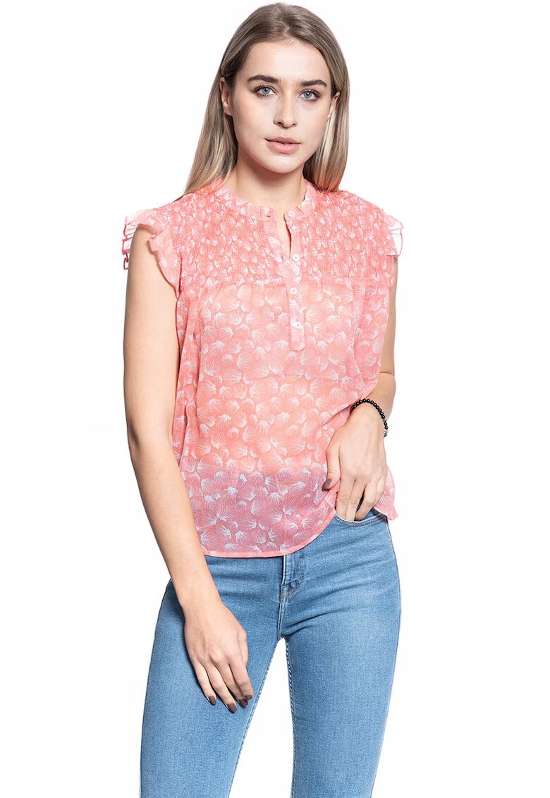 Mustang Bluza Dama - Bluza Elsa Smock - Croi Normal - Nasturi - Fara Informatii Despre Compozitia Materialului - Decolteu In V - M Intl - Roz