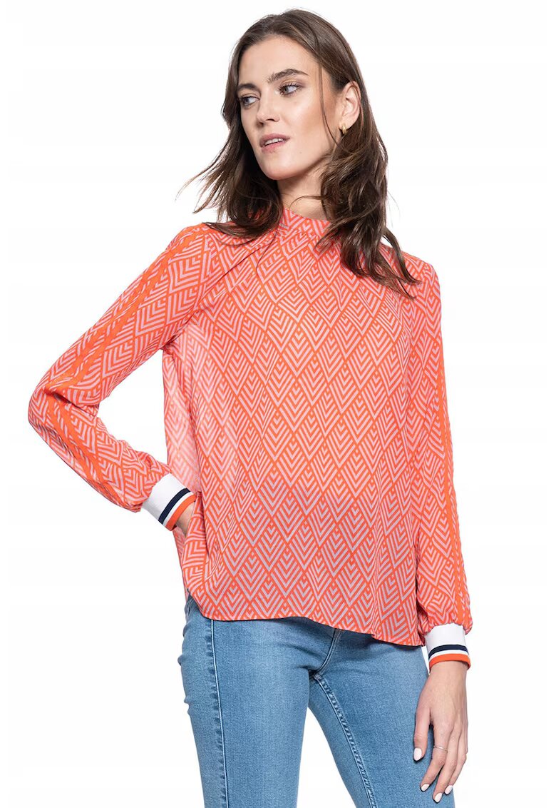 Mustang Bluza Dama - Emily C Sporty - Croi Normal - 100% Bumbac - Fara Inchidere - Maneci Lungi - Marime S - Portocalie