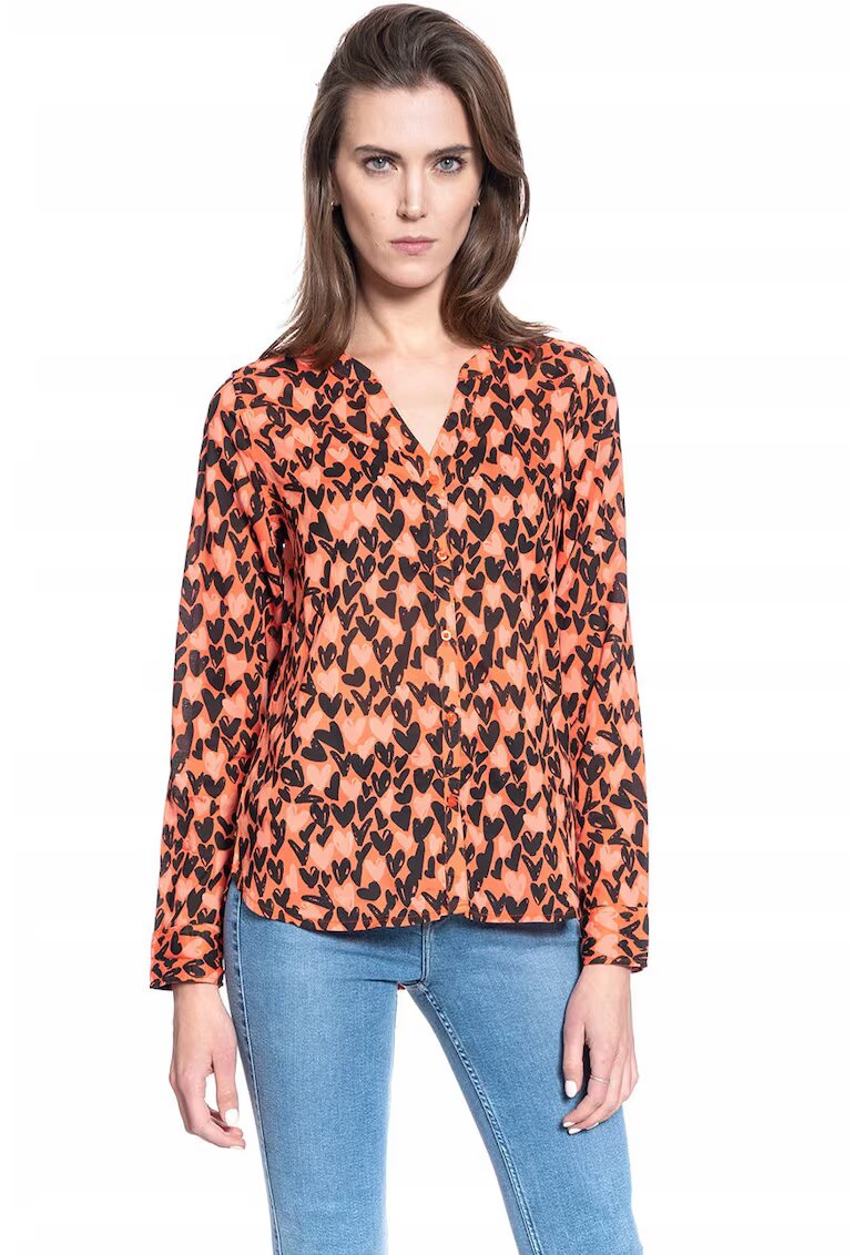 Mustang Bluza Dama - Emma Basic Aop - Croi Normal - Inchidere: Nasturi - Material: 100% Bumbac - Model Dominant: Print - Multicolor - 1 Bucata