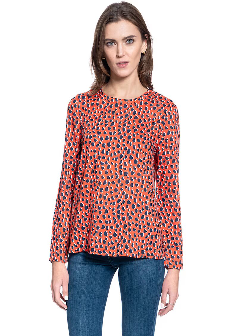 Mustang Bluza Dama - Emma C Leoprint - Croi Normal - 100% Modal - Fara Inchidere - Maneci Lungi - Marime S - Rosu