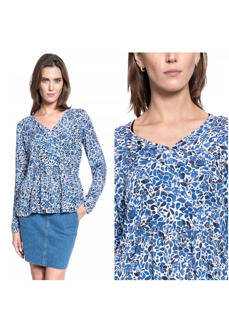 Mustang Bluza Dama - Erika V Printed - Croi: Slim Fit - Stil: Lejer - Inchidere: Fara - Compozitie Material: 100% Bumbac - M Intl - Multicolor