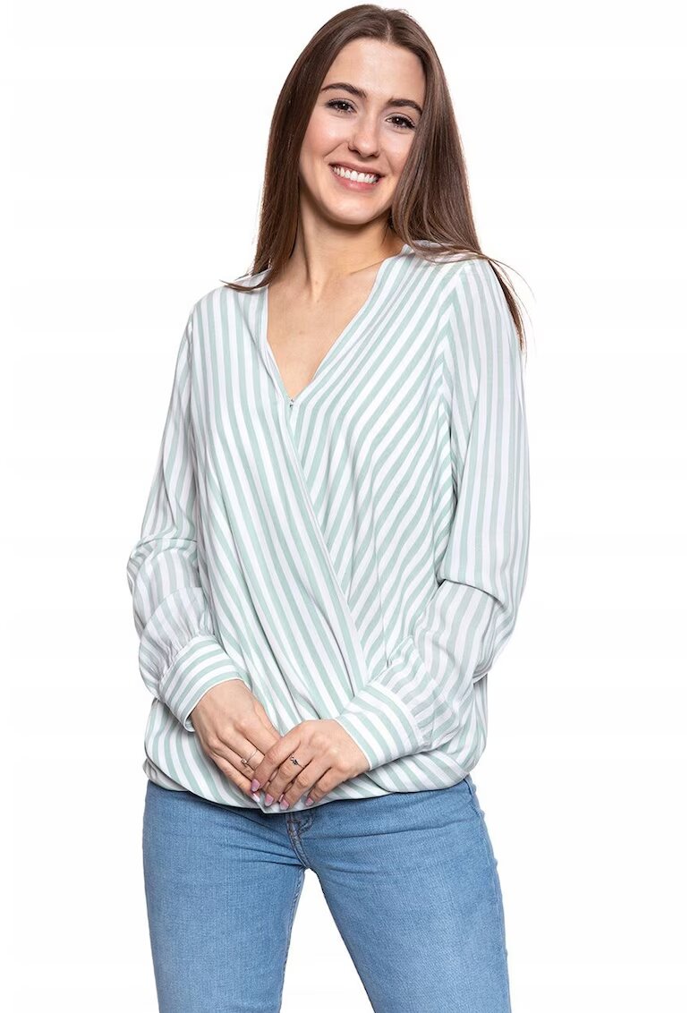 Mustang Bluza Dama - Erika Wrap Stripe S - Bumbac - Zilnic - Croi Regular - Design Atemporal - Calitate Superioara - Confortabil - Albastru