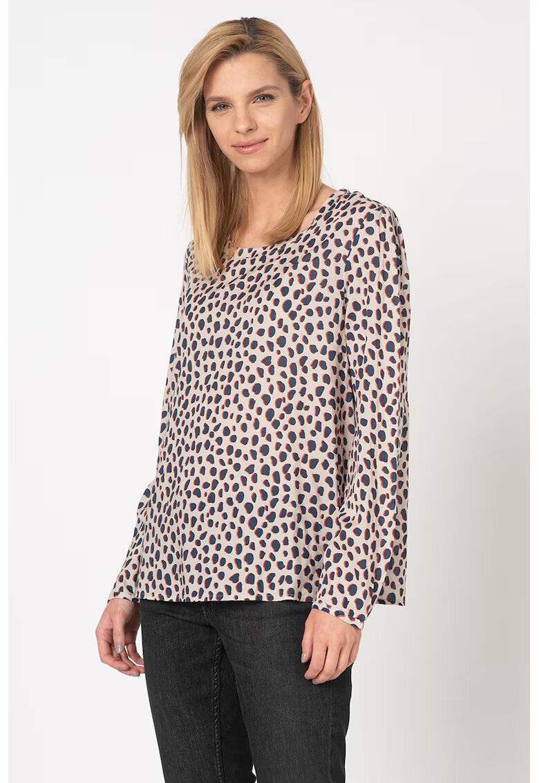 Mustang Bluza din modal cu animal print Emma - Maro taupe deschis/Bleumarin
