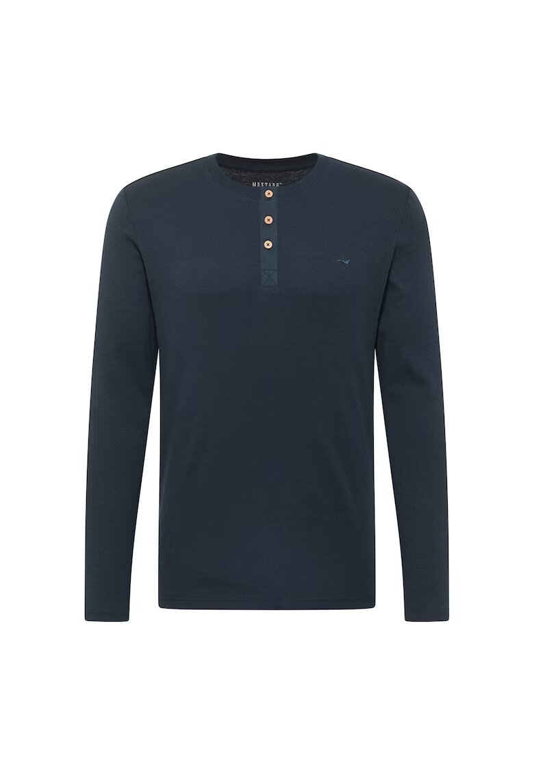 Mustang Bluza uni din bumbac organic - Albastru inchis
