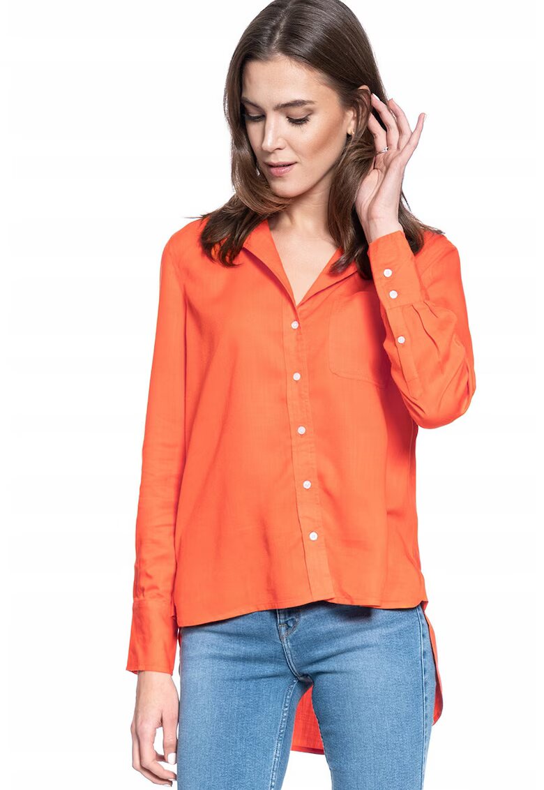 Mustang Camasa Dama - Elisa Solid Lyocell - Croi: Regular Fit - Stil: Drept - Inchidere: Nasturi - Compozitie Material: 100% Lyocell - Portocalie - 1 Bucata