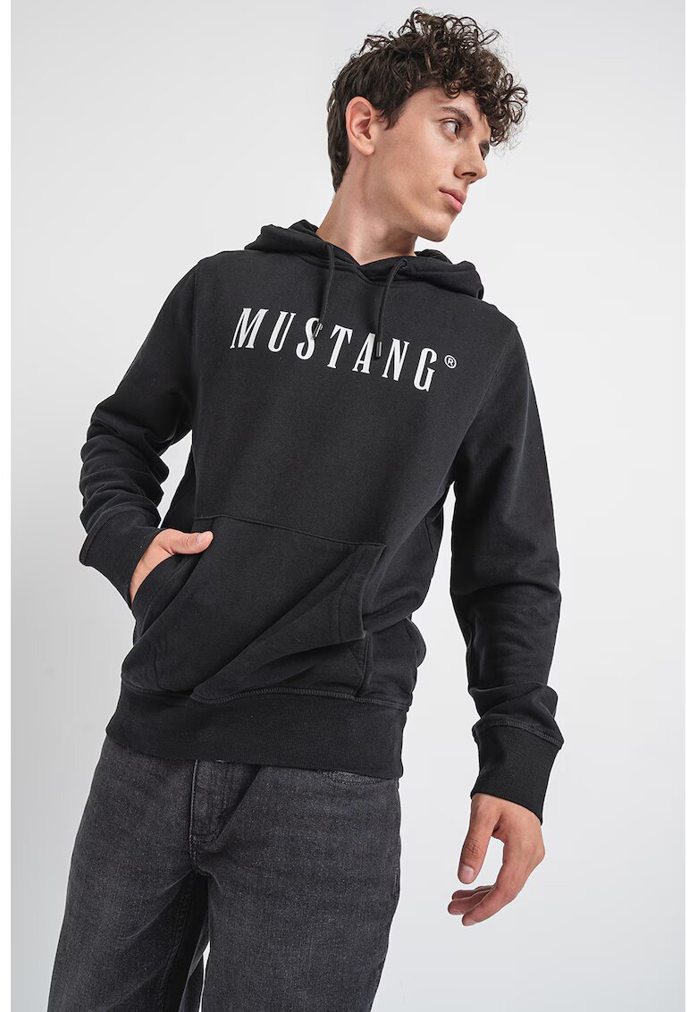 Mustang Hanorac cu logo pe piept - Alb/Negru