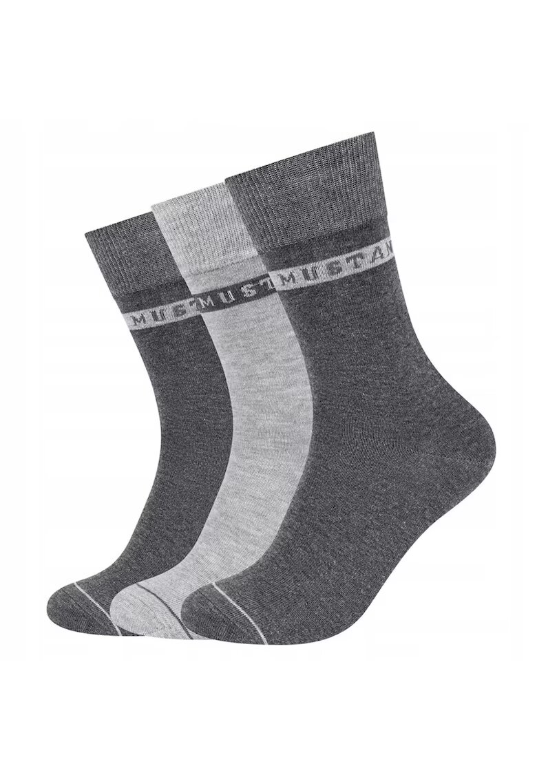 Mustang Sosete Barbati - MU31039 – 3 Perechi - Lungi - Design Simplu Cu Lodwqfgo - Confortabile Si Respirabile - Calitate Superioara - Bumbac