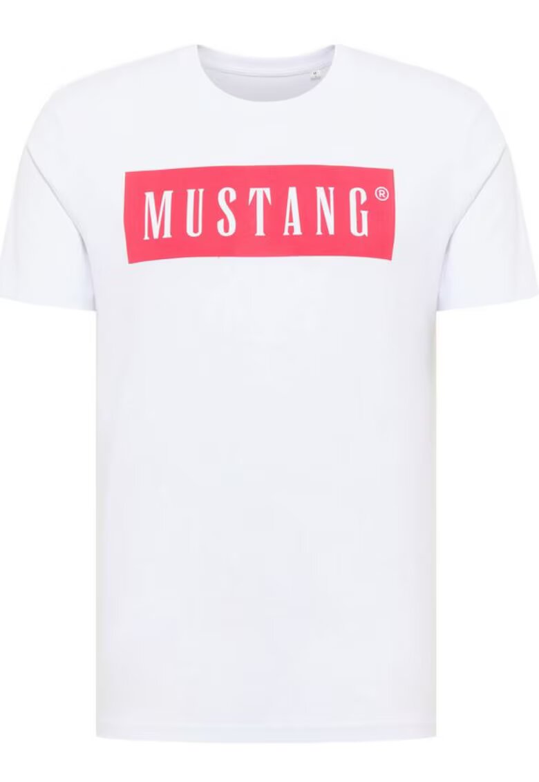 Mustang Tricou Barbati - Alex - Bumbac - Regular Fit - Alb