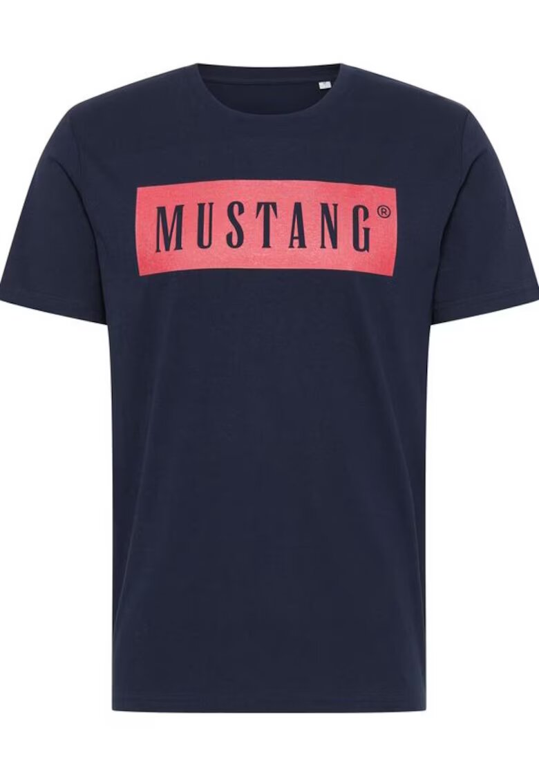 Mustang Tricou Barbati - Alex - Bumbac - Regular Fit - Bleumarin