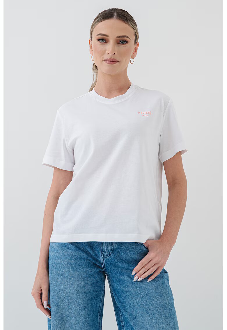 Mustang Tricou cu decolteu la baza gatului Floris - Alb optic