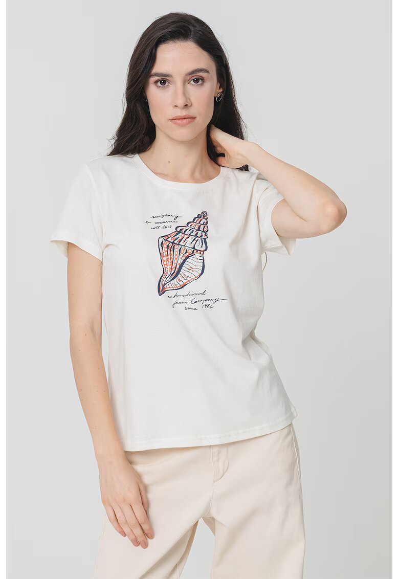Mustang Tricou cu design grafic Alma - Alb murdar