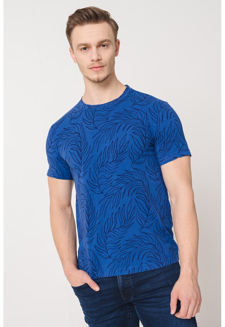 Mustang Tricou cu imprimeu grafic - Albastru inchis
