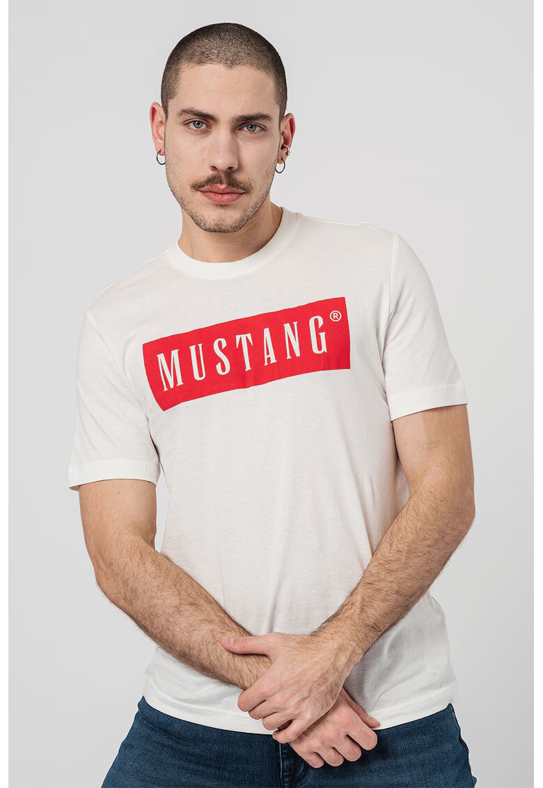 Mustang Tricou cu imprimeu logo - Alb