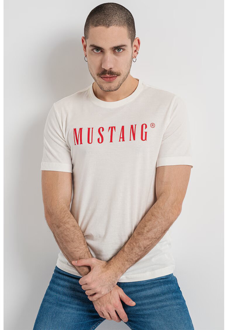 Mustang Tricou cu imprimeu logo - Alb