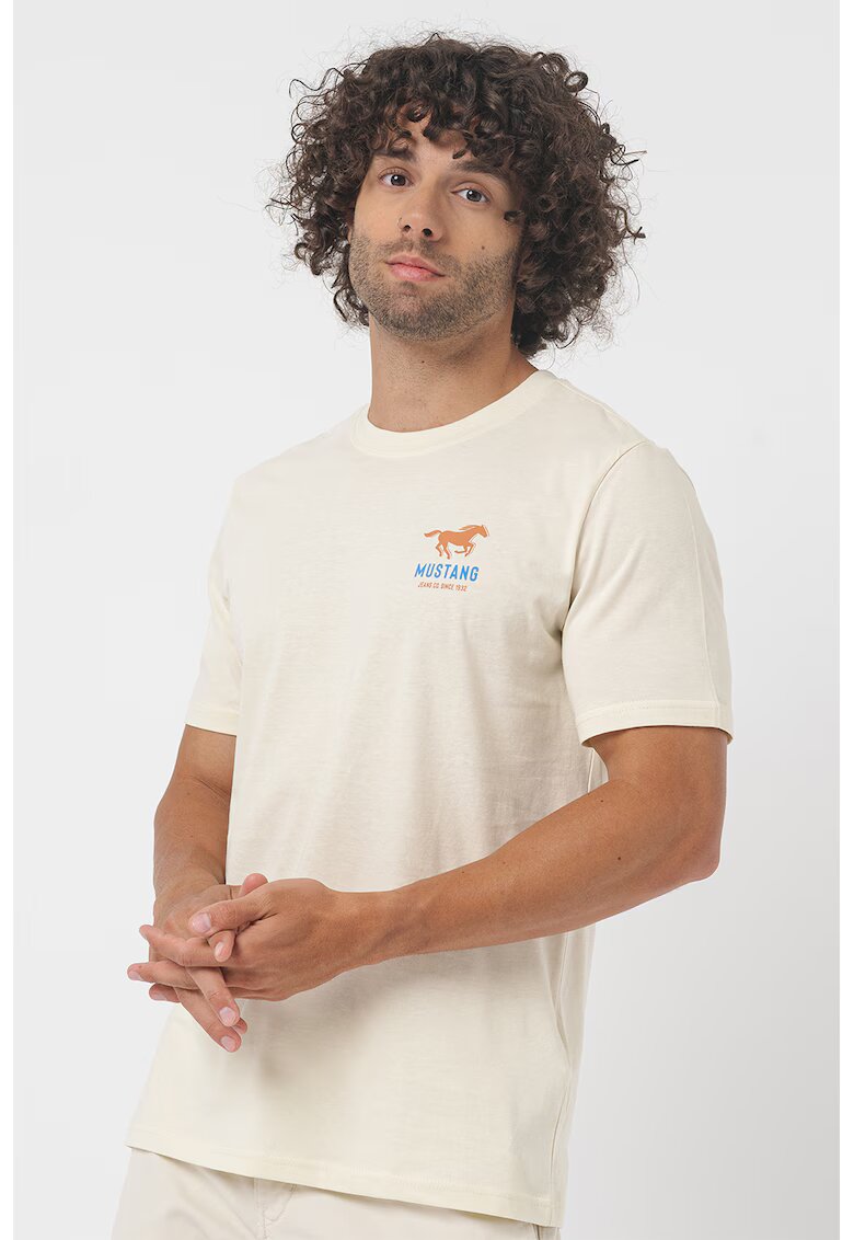 Mustang Tricou cu imprimeu logo - Galben pal