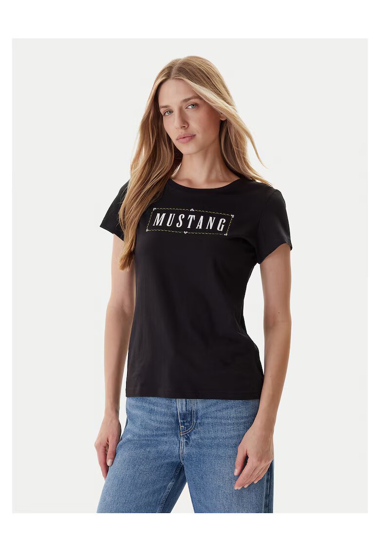 Mustang Tricou dama culoare neagra - bumbac