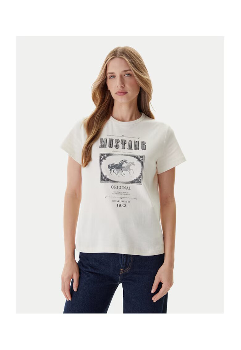 Mustang Tricou dama - Ecru