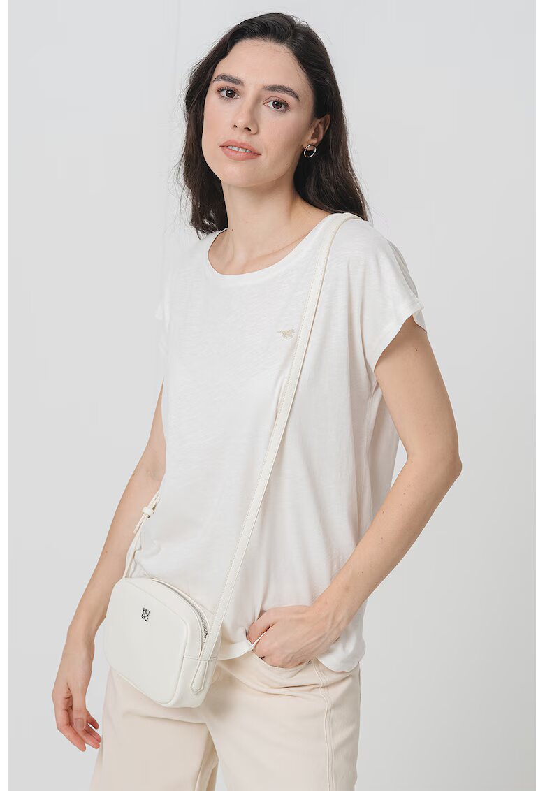 Mustang Tricou lejer cu logo discret Lesley - Maro/Crem