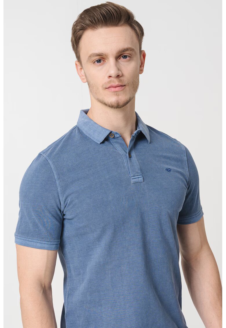 Mustang Tricou polo cu logo - Albastru prafuit