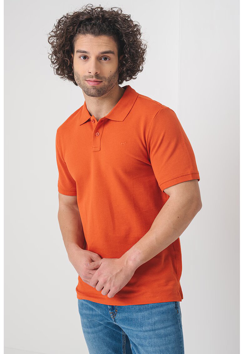 Mustang Tricou polo de bumbac - Portocaliu stins