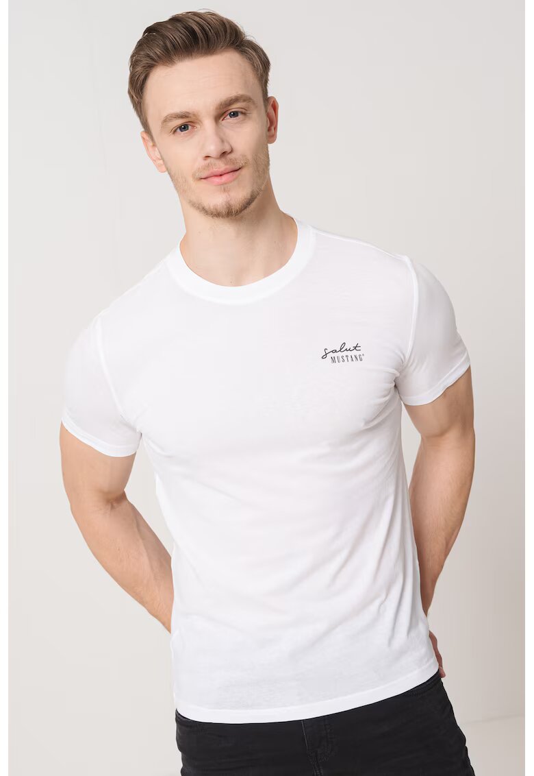Mustang Tricou slim fit cu logo - Alb