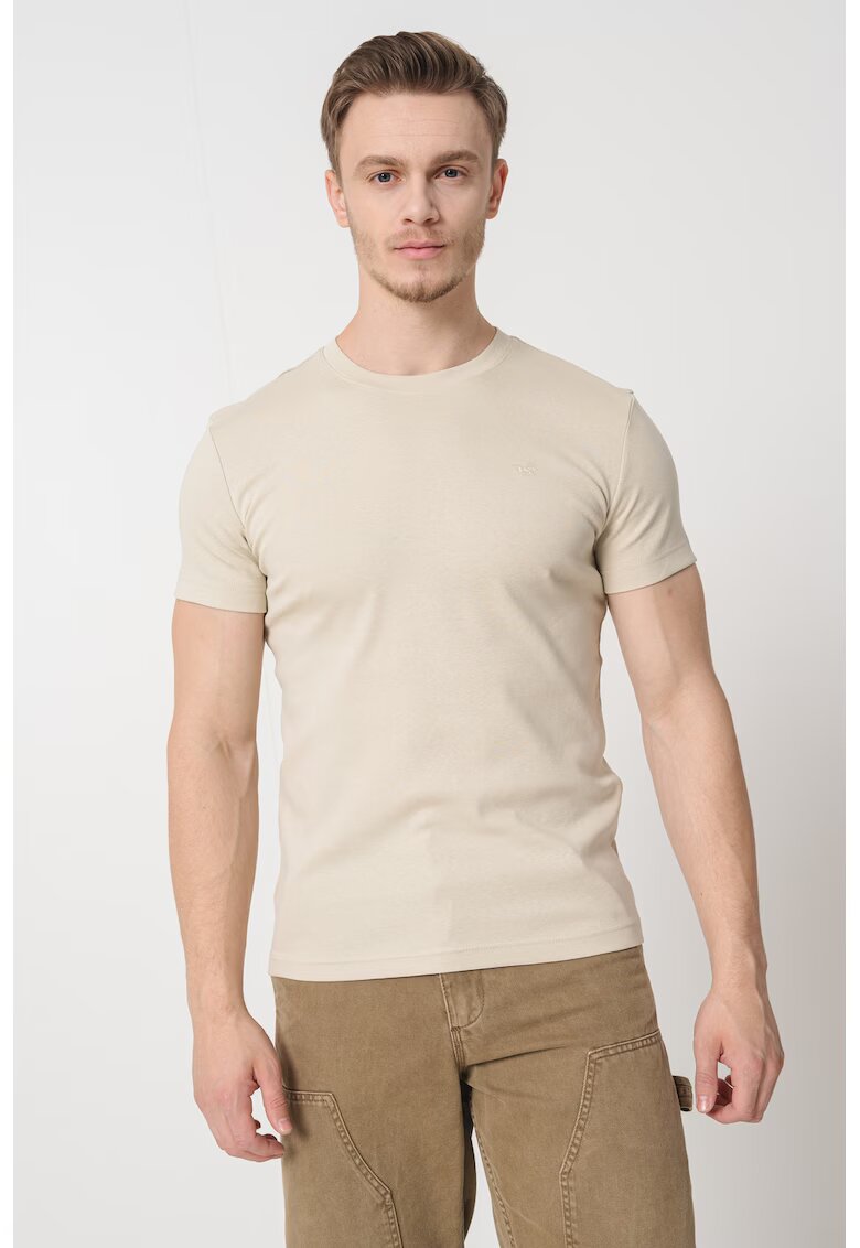 Mustang Tricou uni cu decolteu la baza gatului - Grej
