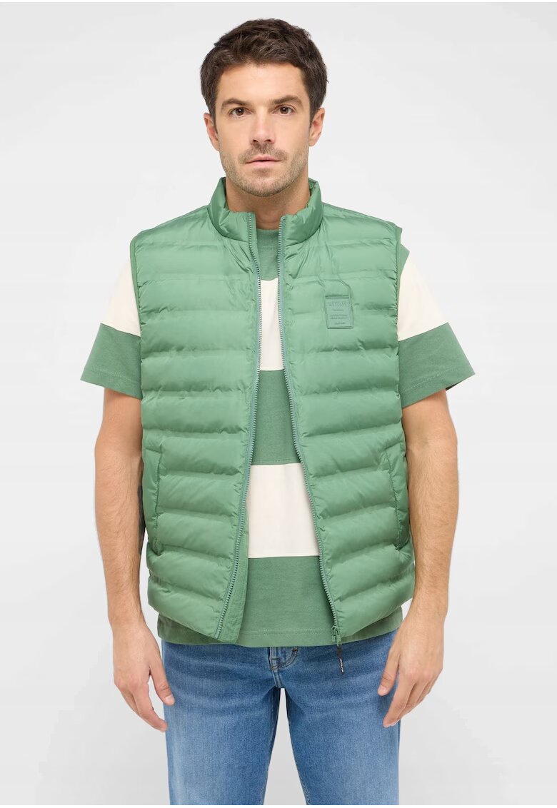 Mustang Vesta Barbati - Dublin - Regular Fit - Fara Maneci - Fermoar - Design Simplu - 3 Buzunare - Poliester - Marime M - Verde
