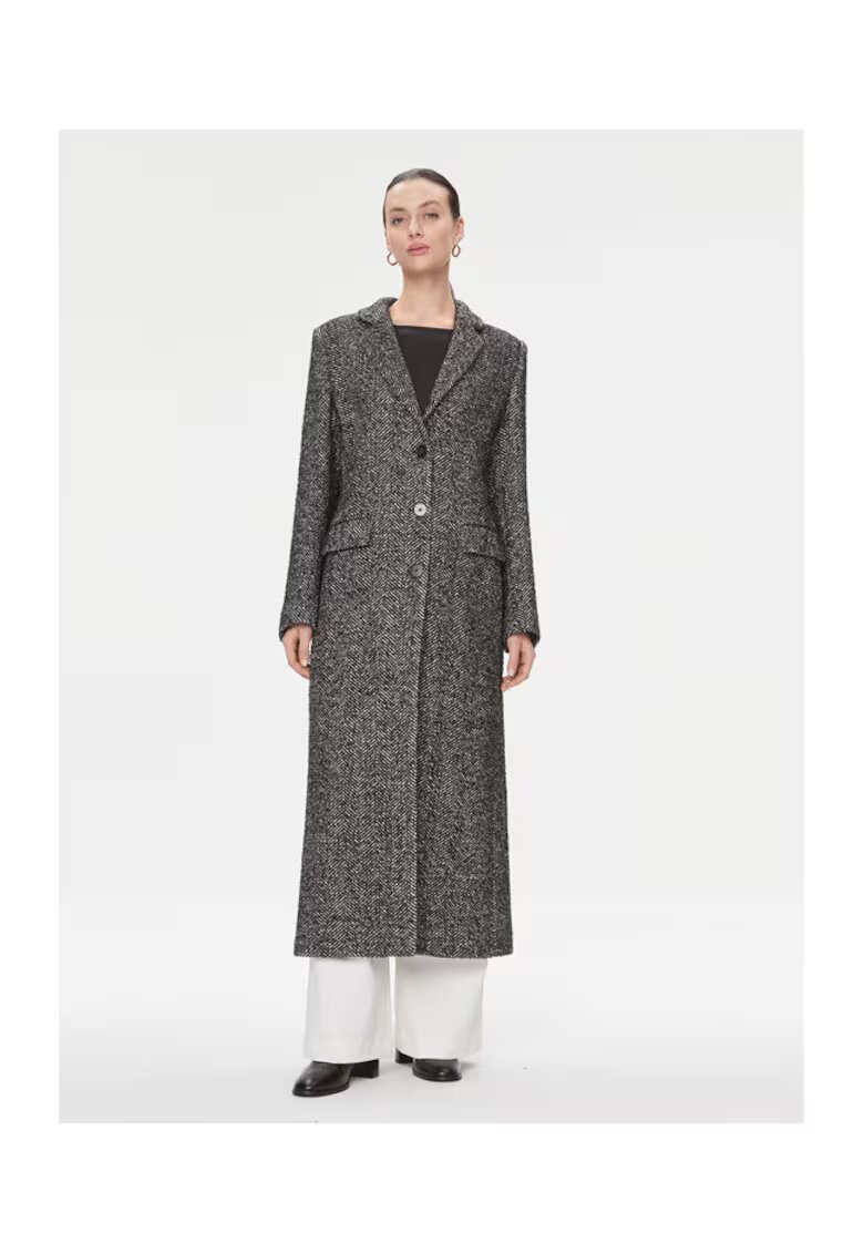 MVP Palton dama - Wardrobe - 303179991 - Lana/Poliester/Textil - Negru - Negru