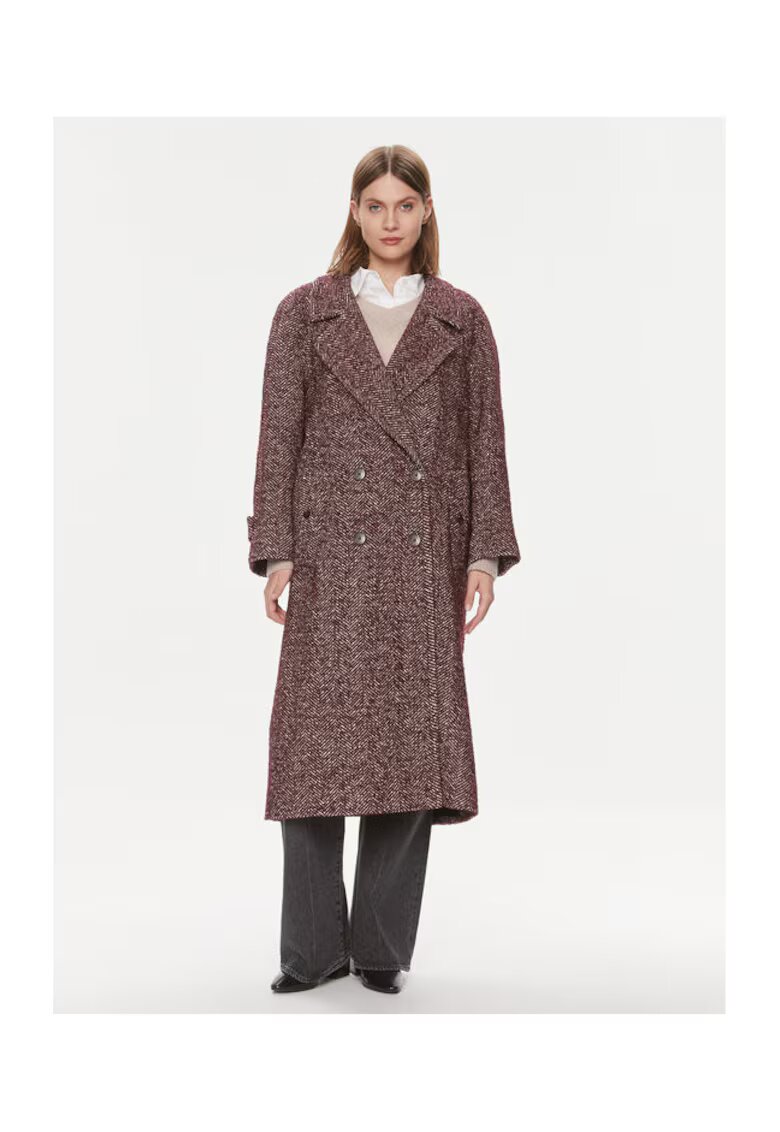 MVP Palton dama - Wardrobe - 303180171 - Lana/Poliester/Textil - Rosu - Rosu