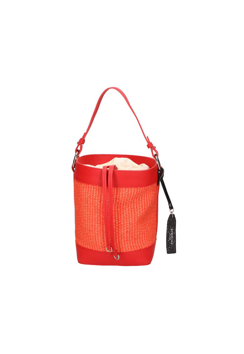 My-Best Bag Geanta bucket de piele si material textil