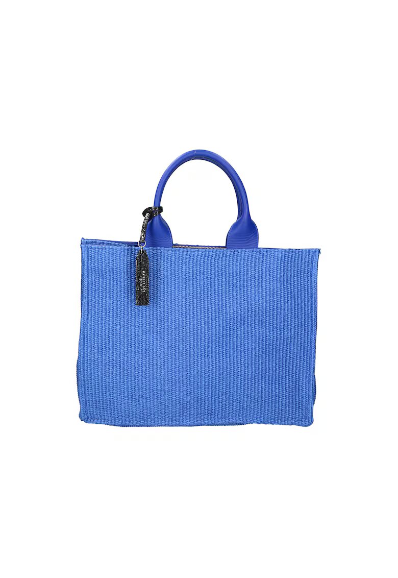 My-Best Bag Geanta de piele si material textil cu maner - Turcoaz