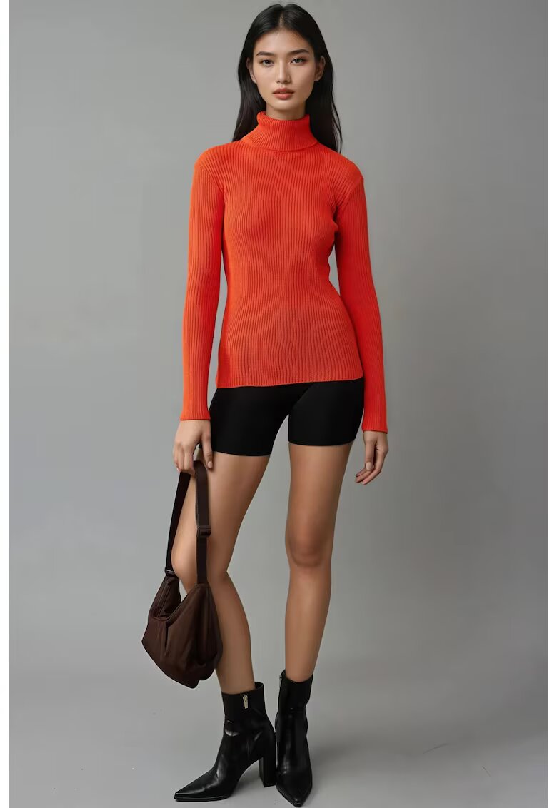 MyFashion Pulover dama - mulat - rosu - tricot - One Size