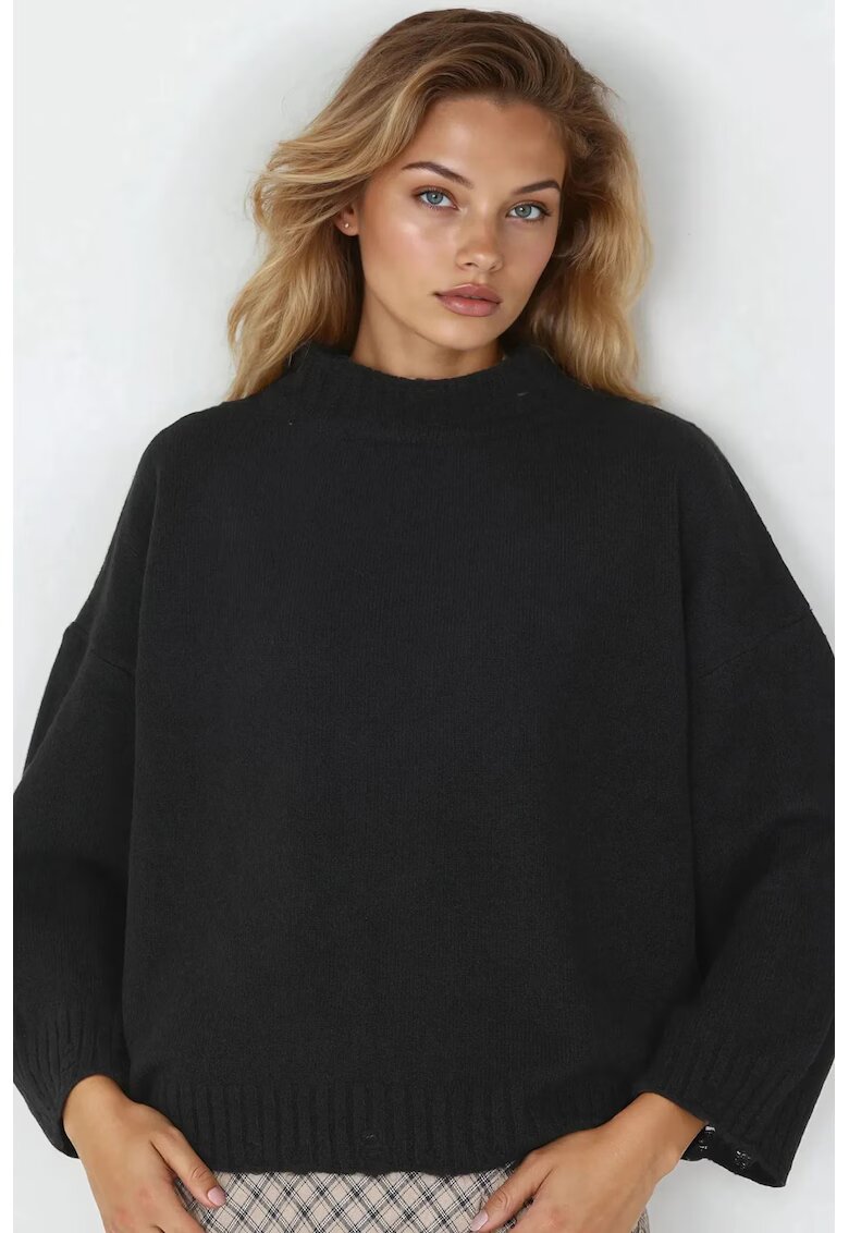 MyFashion Pulover dama - supradimensionat - negru - tricot - One Size