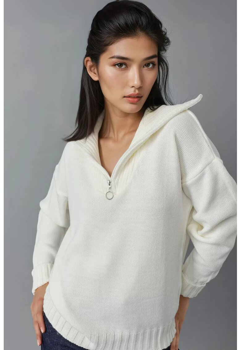 MyFashion Pulover dama - tricotat - supradimensionat - alb - tricot - One Size
